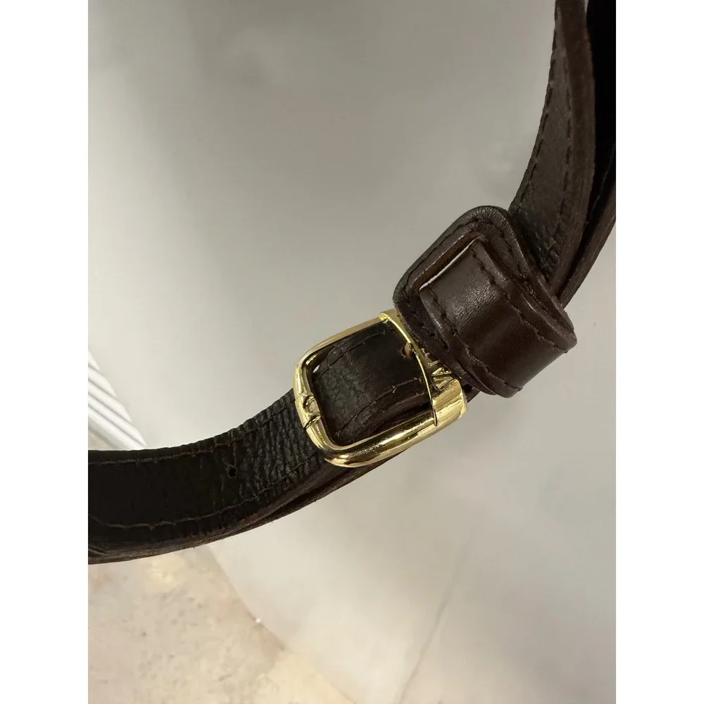 Vintage Valentina Pebble Leather Convertible Teal Brown Made in Italy Good